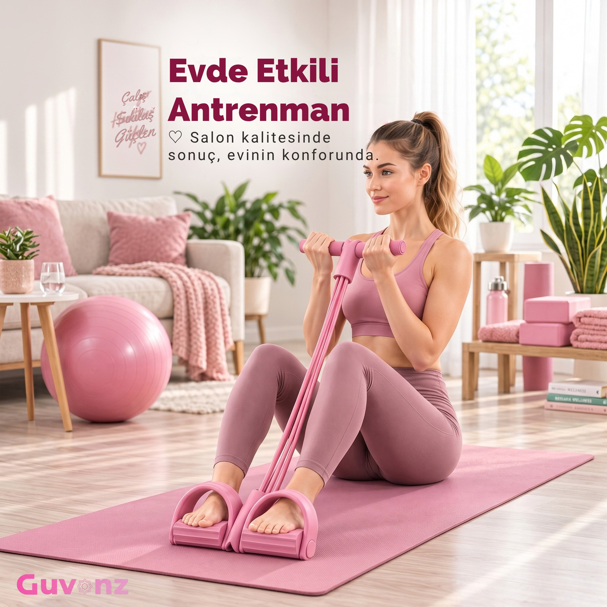 FlexFit™ Pedallı Direnç Bandı - Evde Fitness Ekipmanı