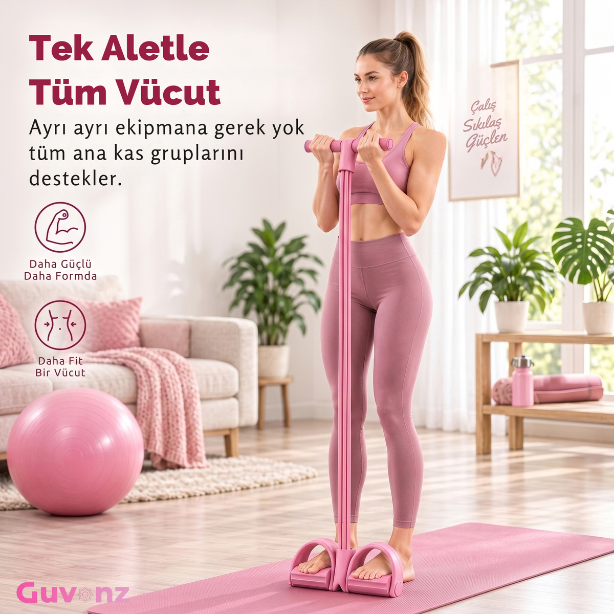 FlexFit™ Pedallı Direnç Bandı - Evde Fitness Ekipmanı