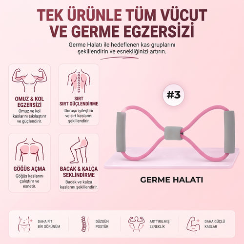 Pilates Direnç Halatı | Sırt ve Omuz Açıcı Egzersiz Lastiği