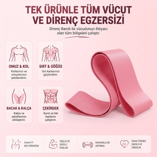 Pilates Direnç Bandı | Kalça, Bacak ve Kol Egzersiz Lastiği